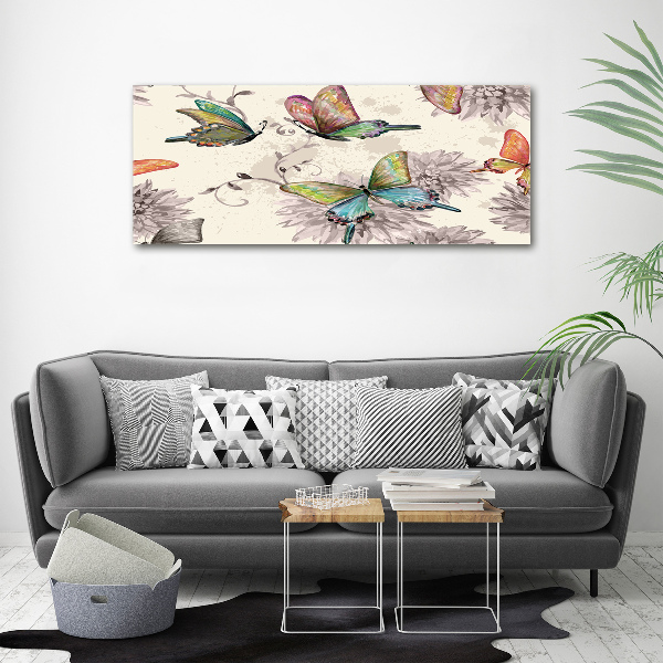 Foto op canvas Vlinders en bloemen