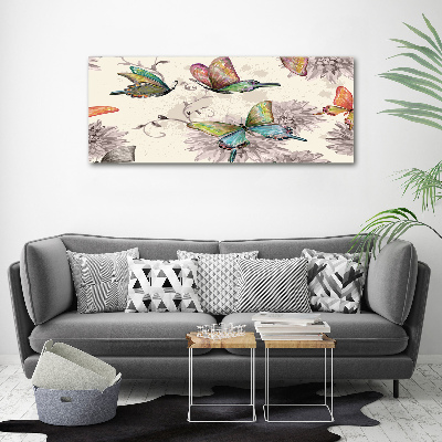 Foto op canvas Vlinders en bloemen
