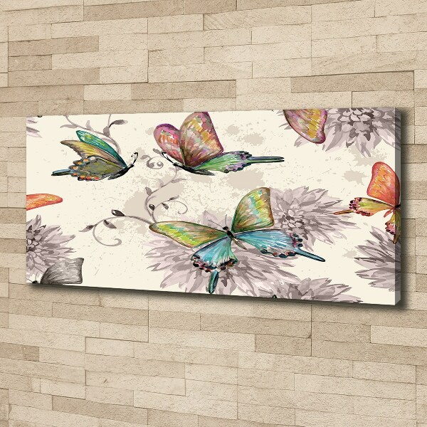 Foto op canvas Vlinders en bloemen