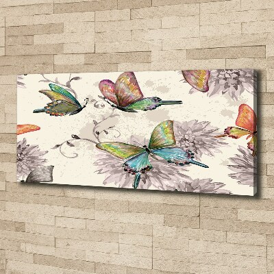 Foto op canvas Vlinders en bloemen