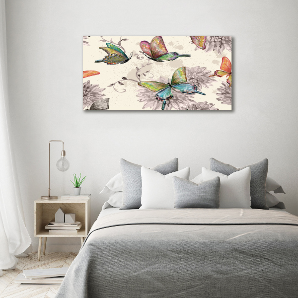 Foto op canvas Vlinders en bloemen
