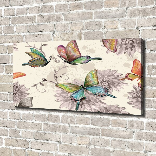 Foto op canvas Vlinders en bloemen