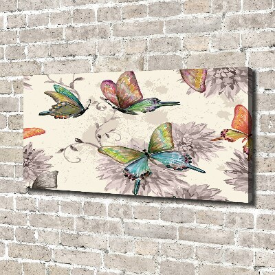 Foto op canvas Vlinders en bloemen