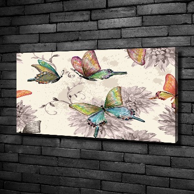 Foto op canvas Vlinders en bloemen