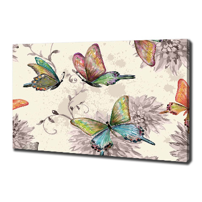 Foto op canvas Vlinders en bloemen