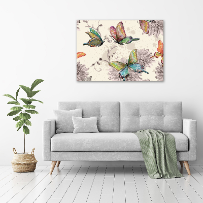 Foto op canvas Vlinders en bloemen