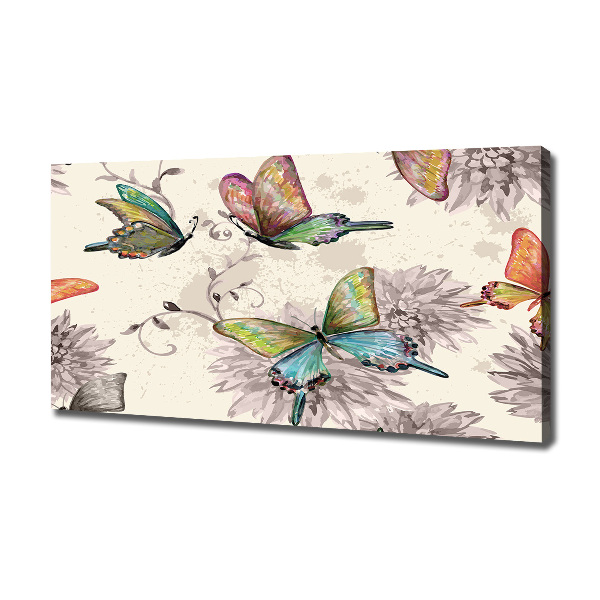 Foto op canvas Vlinders en bloemen