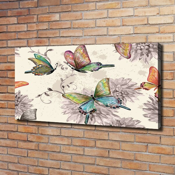 Foto op canvas Vlinders en bloemen