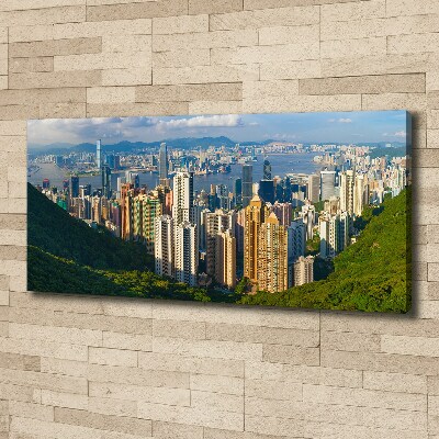 Foto canvas Panorama van Hongkong