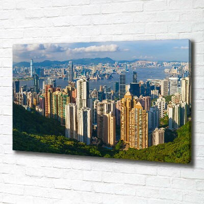Foto canvas Panorama van Hongkong