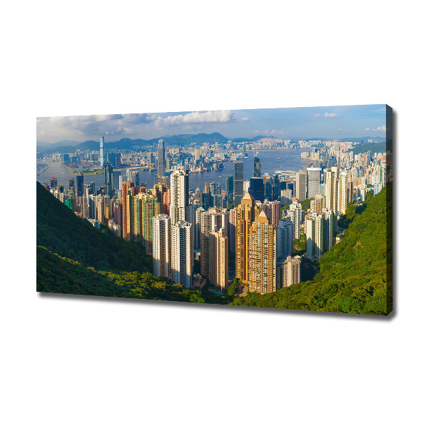 Foto canvas Panorama van Hongkong