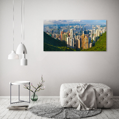 Foto canvas Panorama van Hongkong