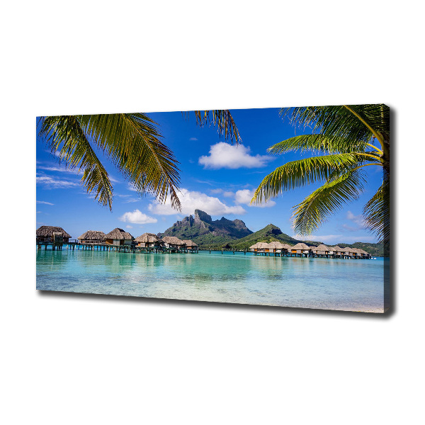 Canvas schilderij Palmbomen in Bora Bora
