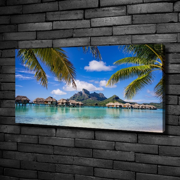 Canvas schilderij Palmbomen in Bora Bora