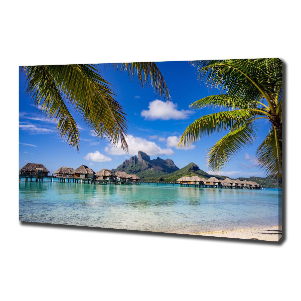 Canvas schilderij Palmbomen in Bora Bora