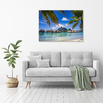 Canvas schilderij Palmbomen in Bora Bora