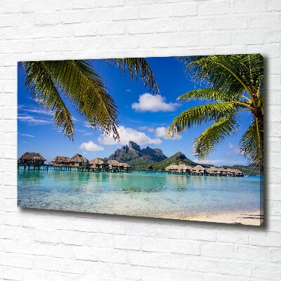 Canvas schilderij Palmbomen in Bora Bora