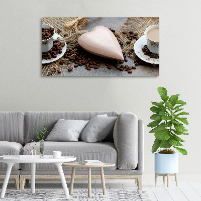 Canvas foto Koffie met melk