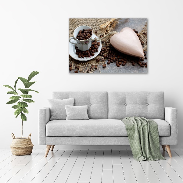 Canvas foto Koffie met melk