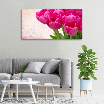 Foto canvas Roze tulpen