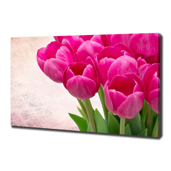 Foto canvas Roze tulpen