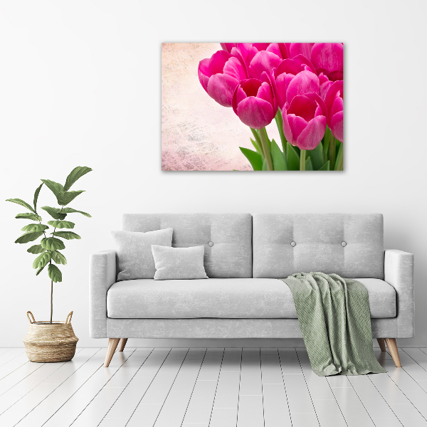 Foto canvas Roze tulpen