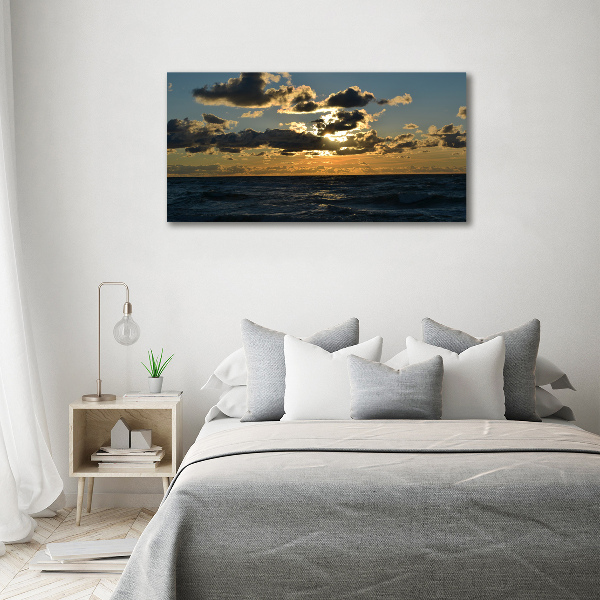 Foto canvas Zonsondergang boven de zee