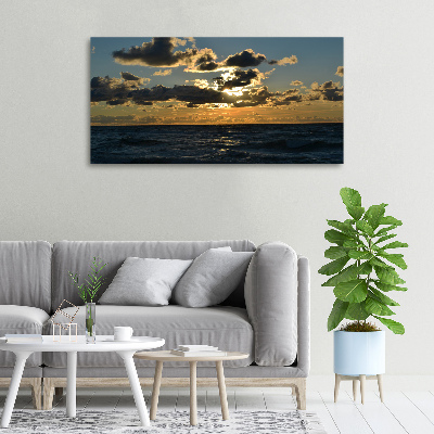 Foto canvas Zonsondergang boven de zee