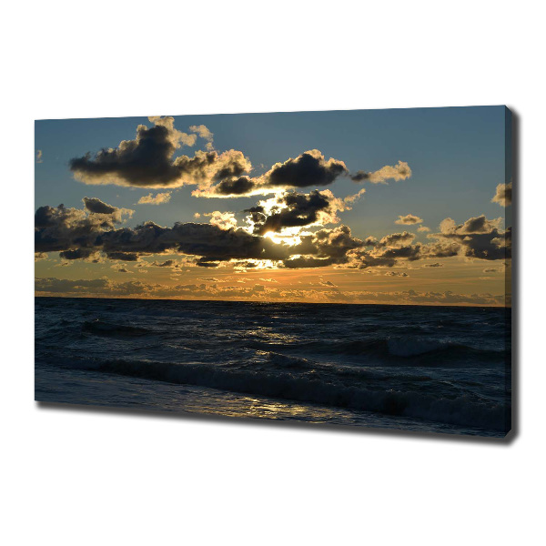 Foto canvas Zonsondergang boven de zee