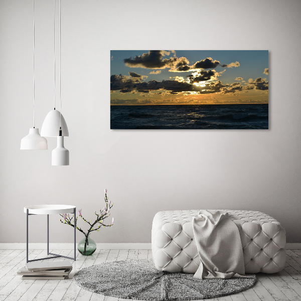 Foto canvas Zonsondergang boven de zee