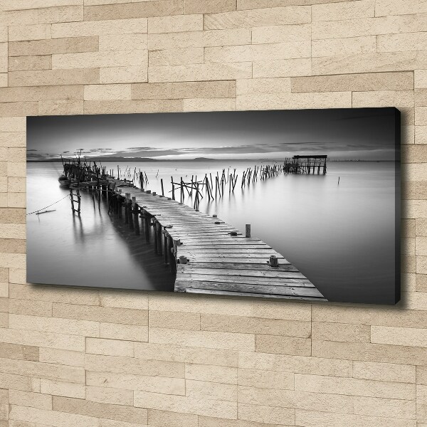 Canvas foto Houten steiger