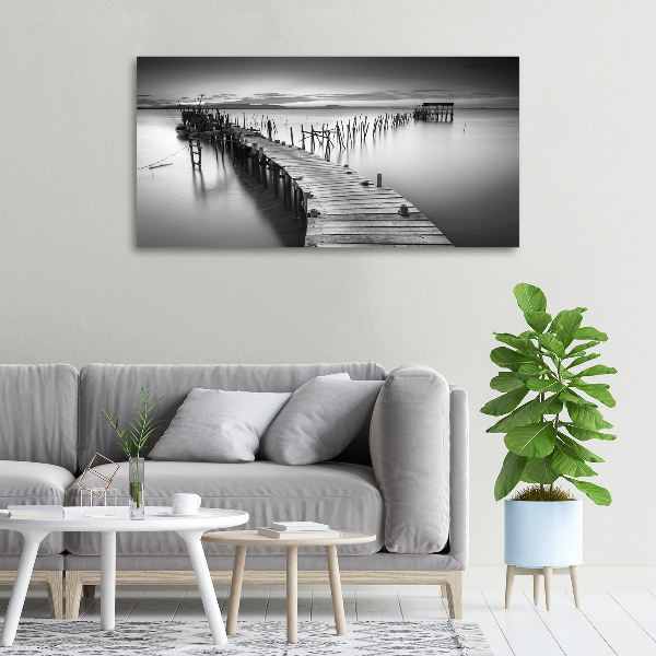 Canvas foto Houten steiger