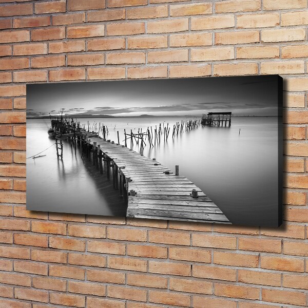 Canvas foto Houten steiger