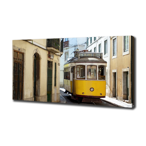 Foto canvas Tram vanuit Lissabon