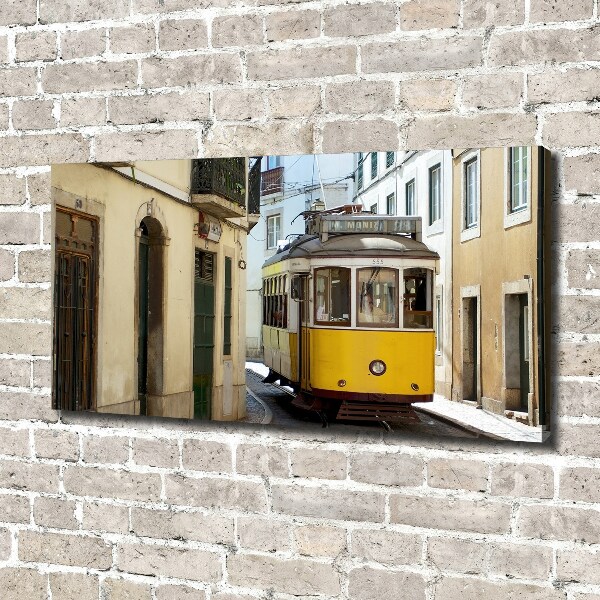 Foto canvas Tram vanuit Lissabon