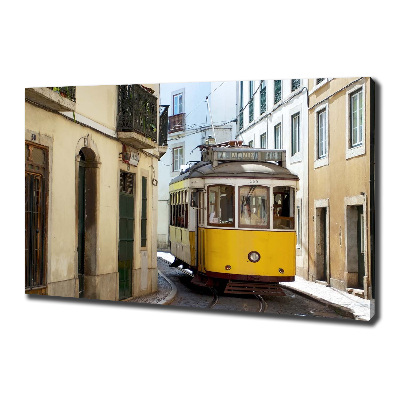 Foto canvas Tram vanuit Lissabon
