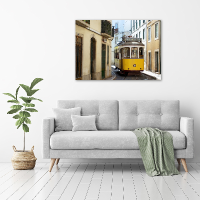 Foto canvas Tram vanuit Lissabon