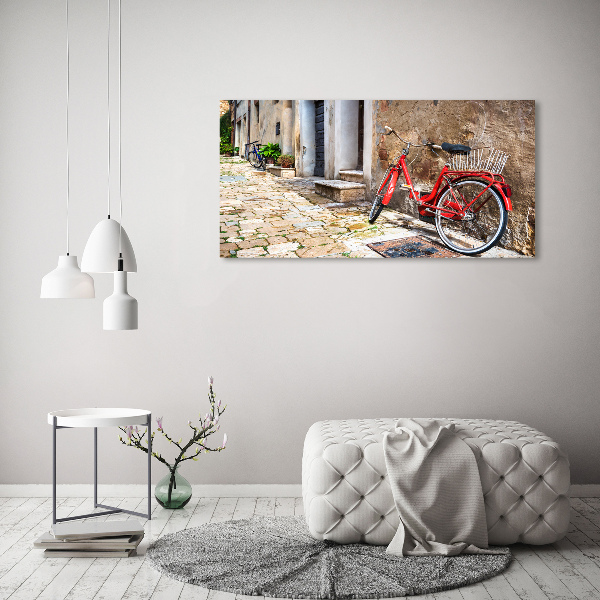 Foto op canvas Rode fiets