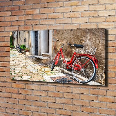 Foto op canvas Rode fiets