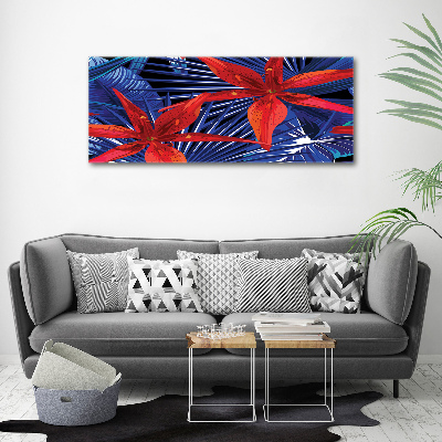 Canvas foto Tropische bloemen