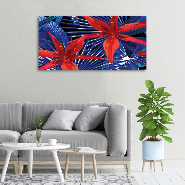 Canvas foto Tropische bloemen