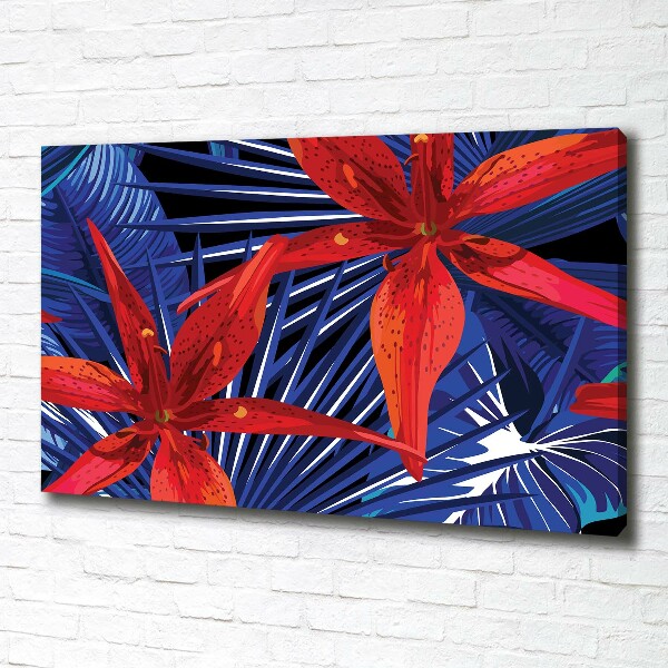 Canvas foto Tropische bloemen