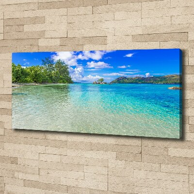 Canvas schilderij Strand op de Seychellen