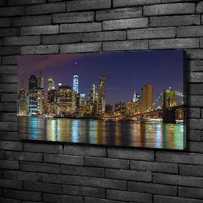 Canvas schilderij Manhattan 's nachts