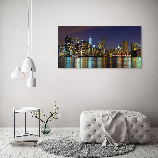 Canvas schilderij Manhattan 's nachts