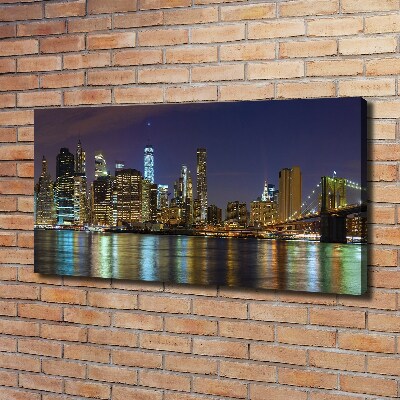 Canvas schilderij Manhattan 's nachts