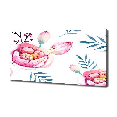 Canvas schilderij Bloemenpatroon