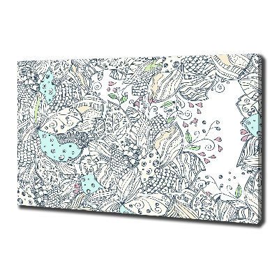 Foto canvas Bloemenpatroon