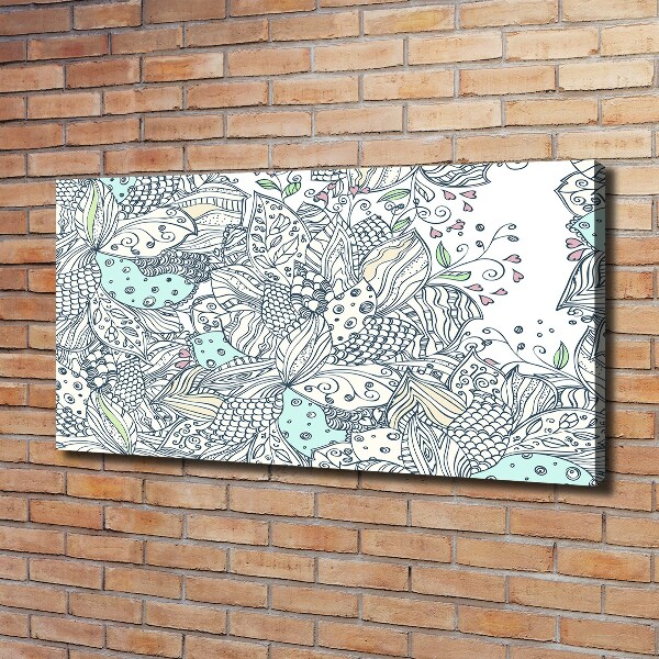 Foto canvas Bloemenpatroon