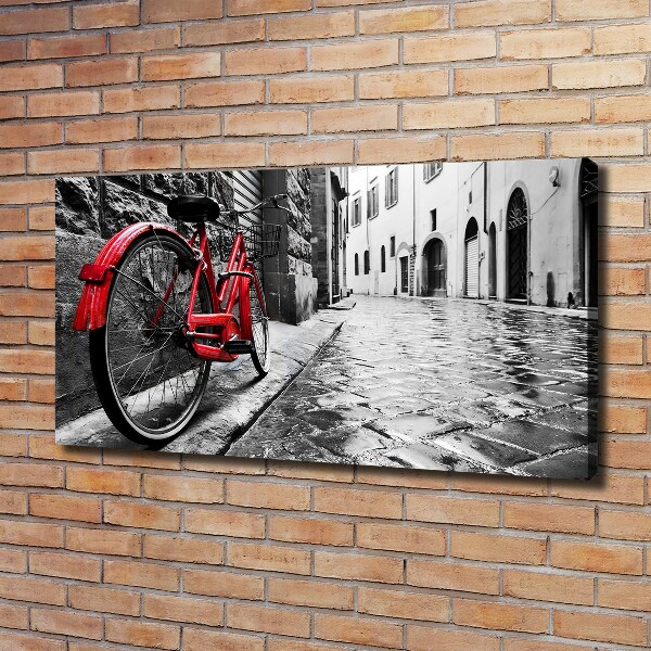 Canvas foto Rode fiets